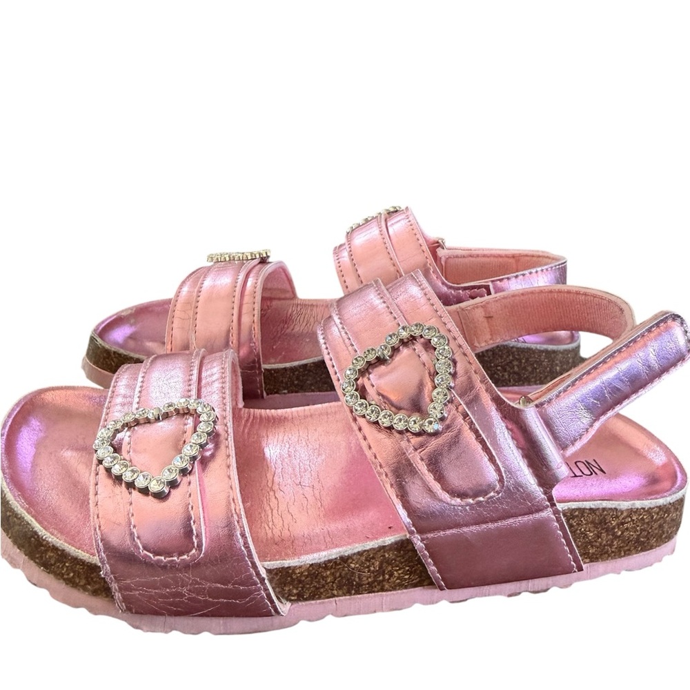 Pink Kids Sandals with Heart Accents size 3